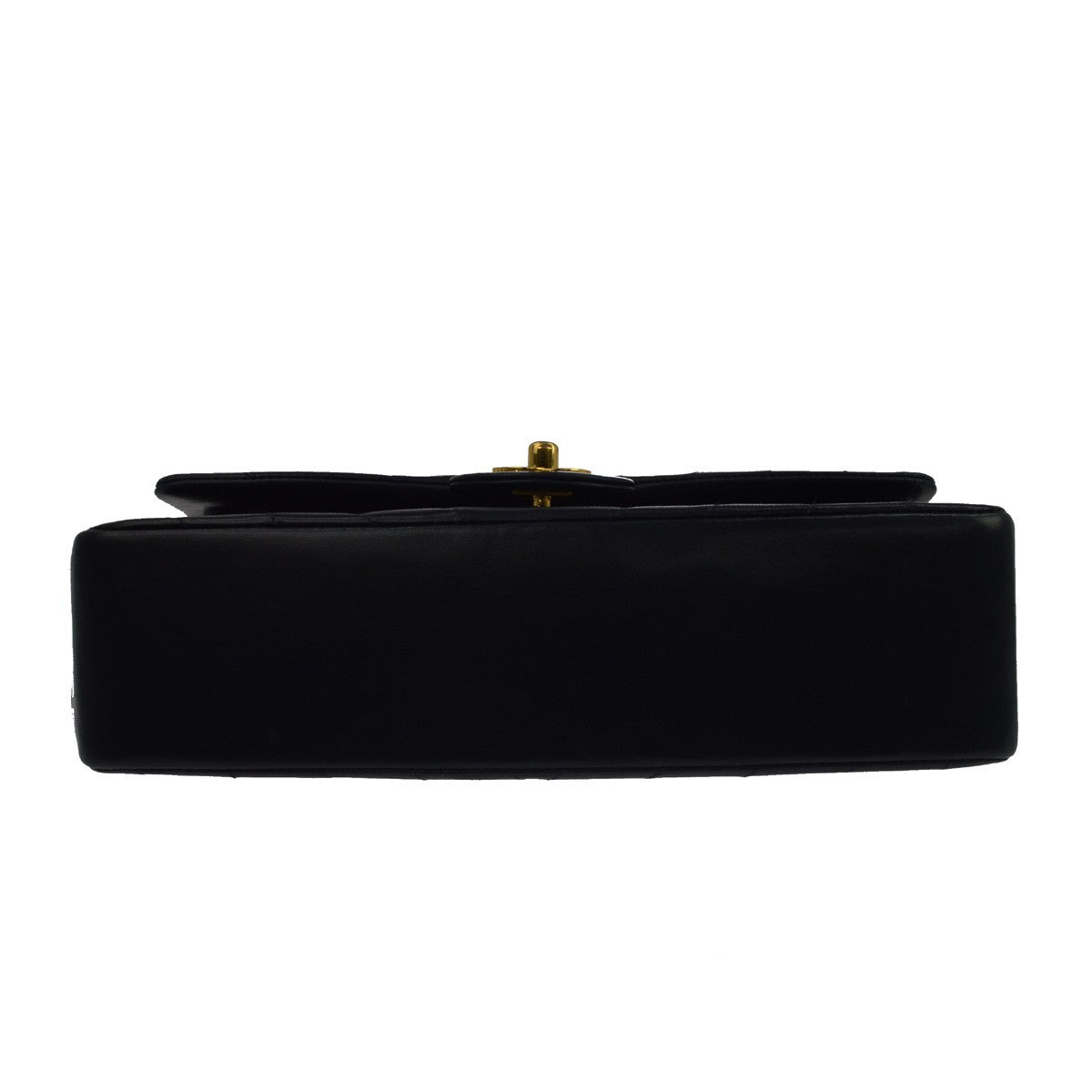 Chanel Vintage Classic Double Flap Chevron Lambskin Black Leather Shoulder Bag Bag (Pre-Owned)