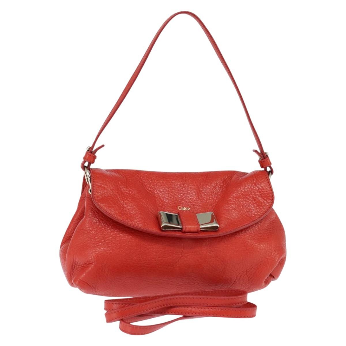 Chloe Lily Leather Red Leather Shoulder Bag Bag (Pre-Owned)
