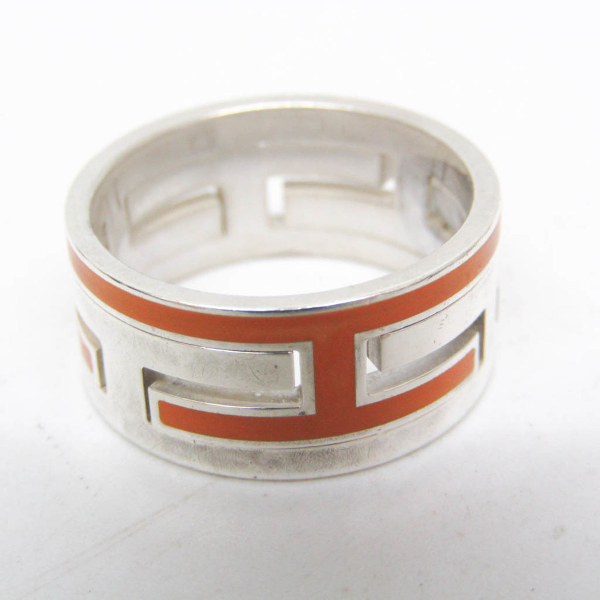Hermes Move H Ring Silver Silver Silver Ring Jewelry (Pre-Owned)