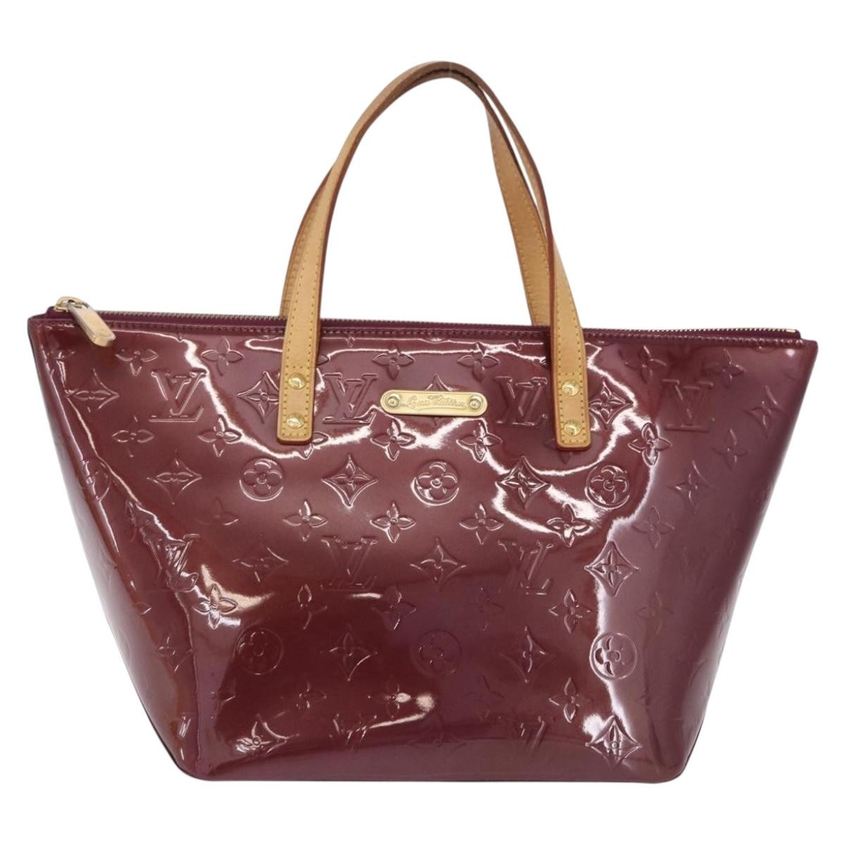 Louis Vuitton Bellevue Monogram Vernis Burgundy Patent_Leather Handbag (Pre-Owned)