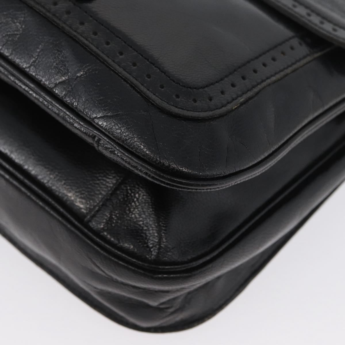 Saint Laurent Vintage Leather Black Leather Shoulder Bag Bag (Pre-Owned)