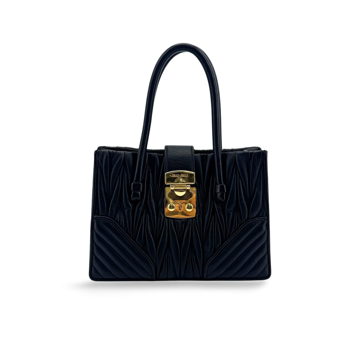 Miu Miu Confidential Matelasse Leather Black Leather Crossbody Bag Bag (Pre-Owned)