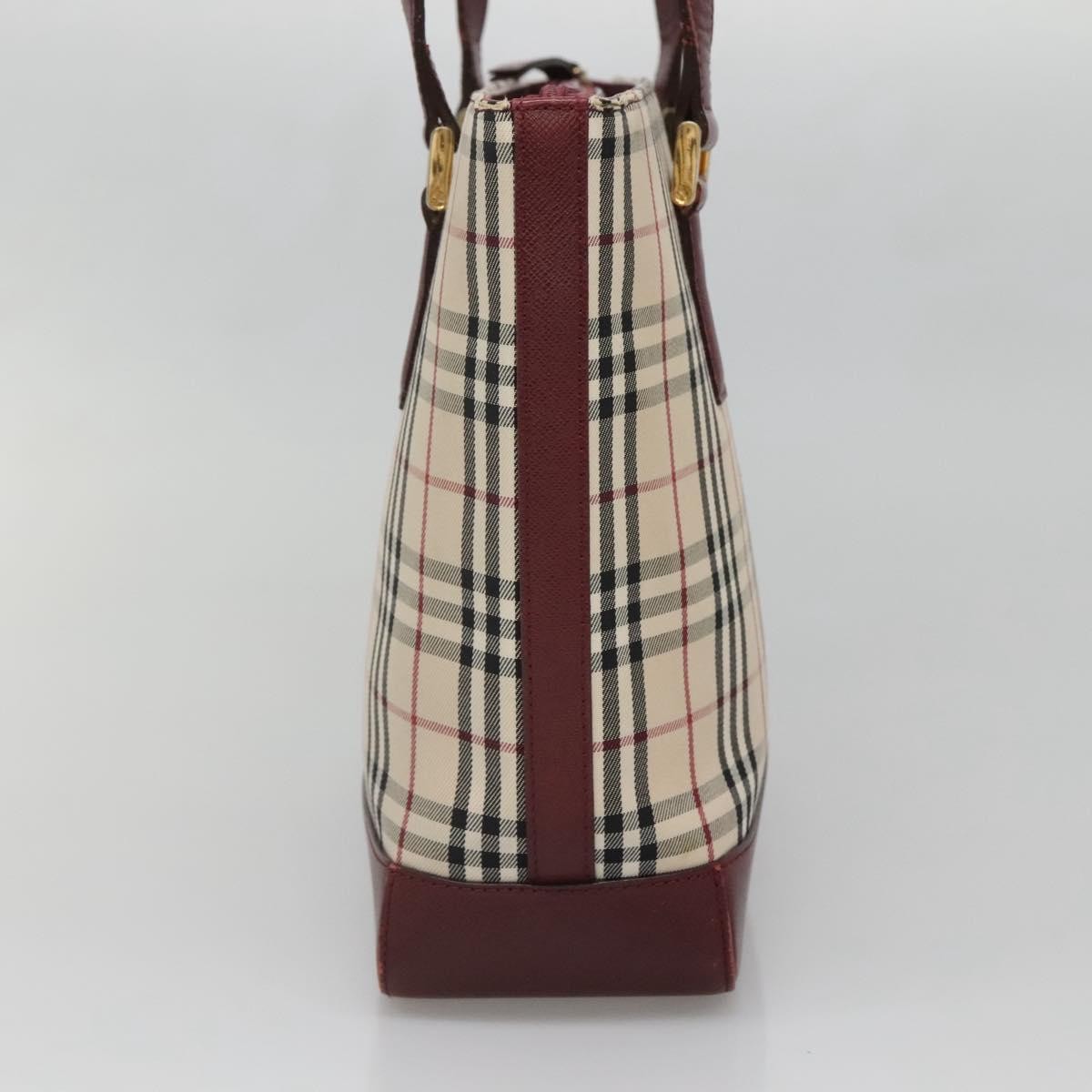 Burberry Nova Check Tote Canvas And Leather Beige Canvas Tote Bag Bag (Pre-Owned)