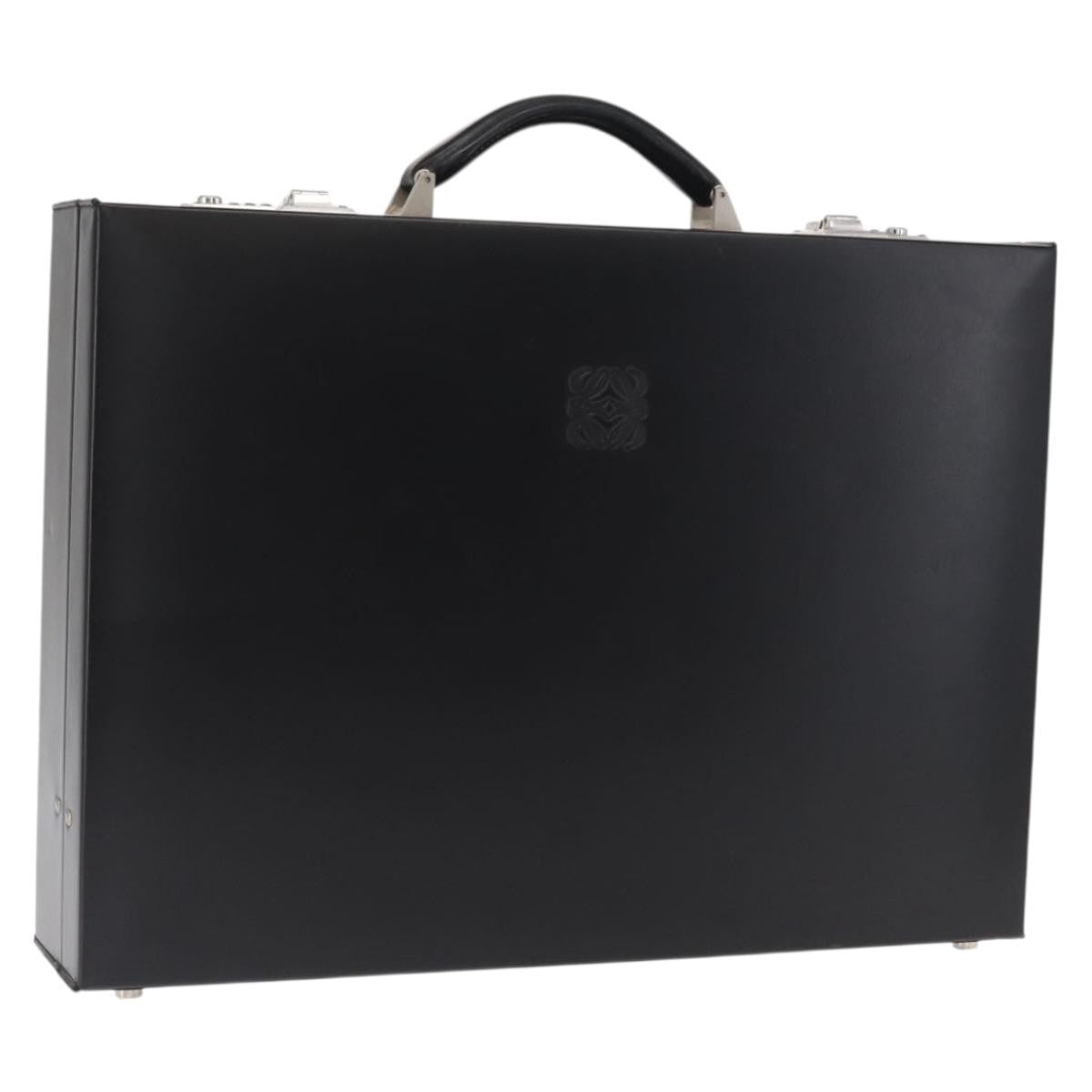 Loewe Anagram Business Leather Black Leather Briefcase Bag (Pre-Owned)