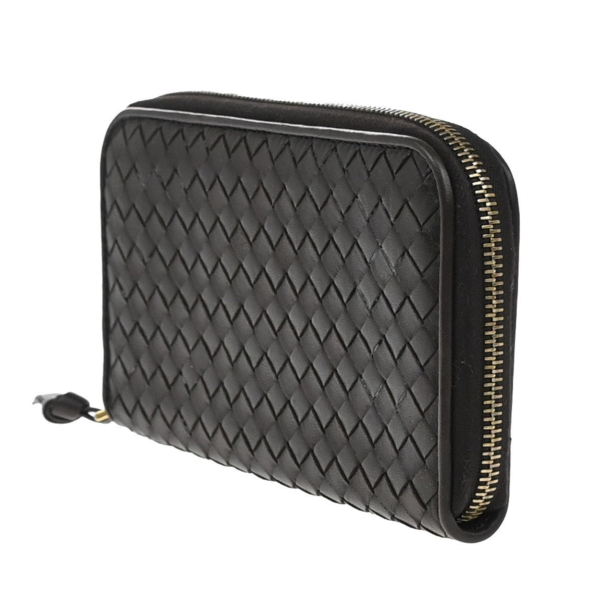 Bottega Veneta Intrecciato Long Zip Leather Brown Leather Wallets Accessory (Pre-Owned)