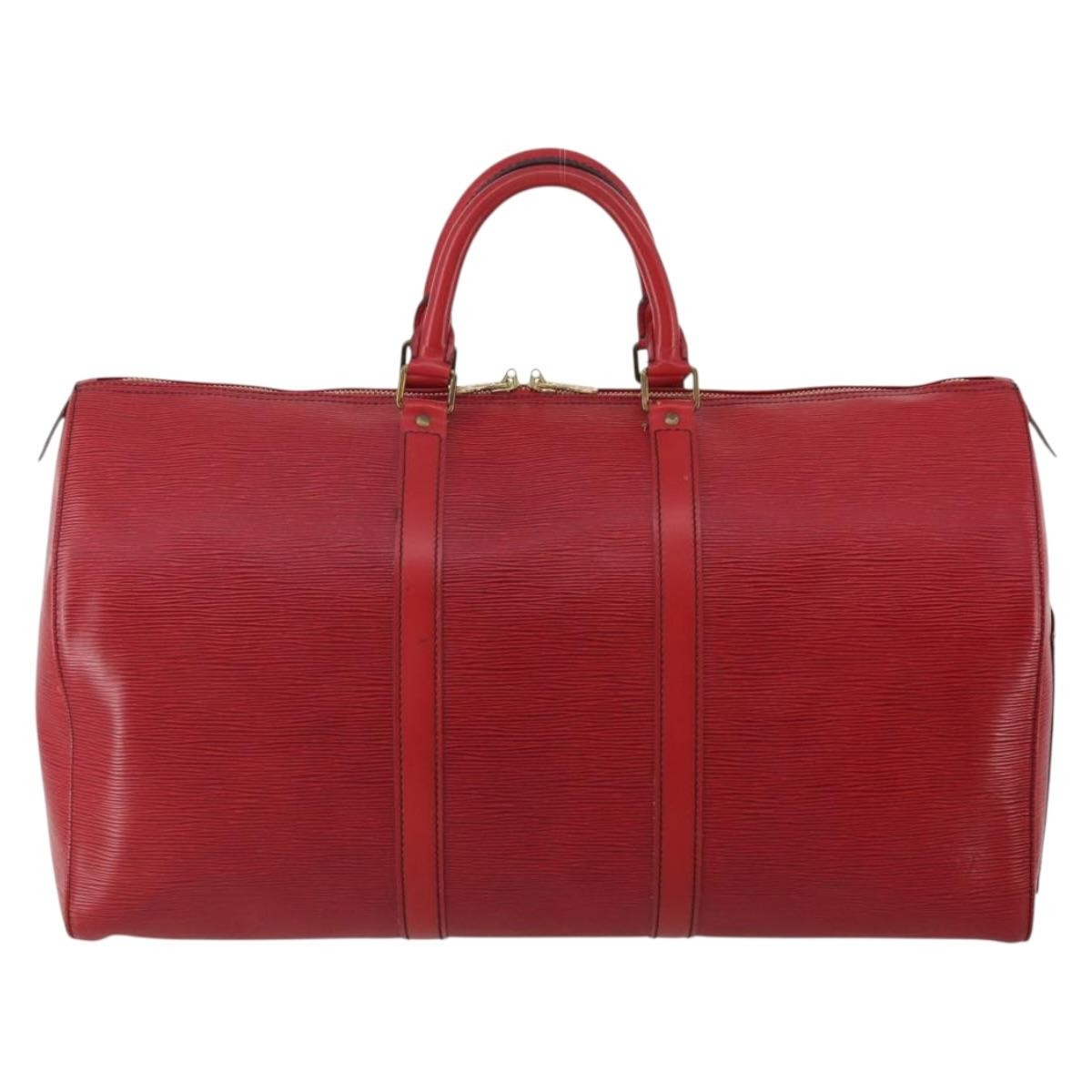 Louis Vuitton Keepall Epi Red Leather Travel Bag Bag (Pre-Owned)