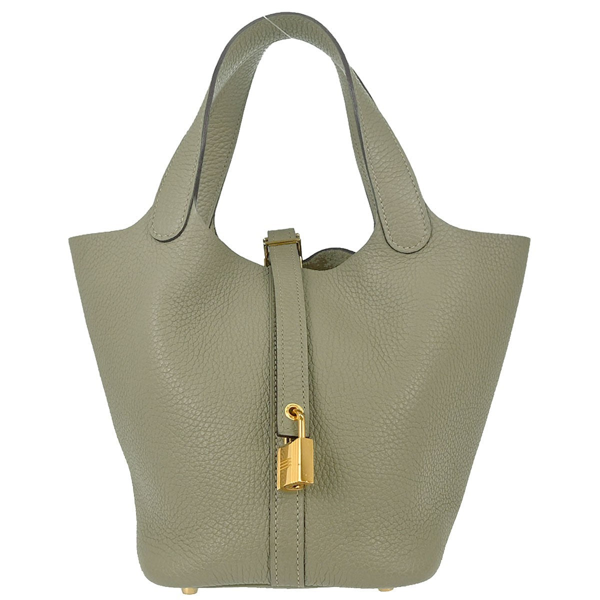 Hermes Picotin Lock Clemence Green Leather Handbag (Pre-Owned)