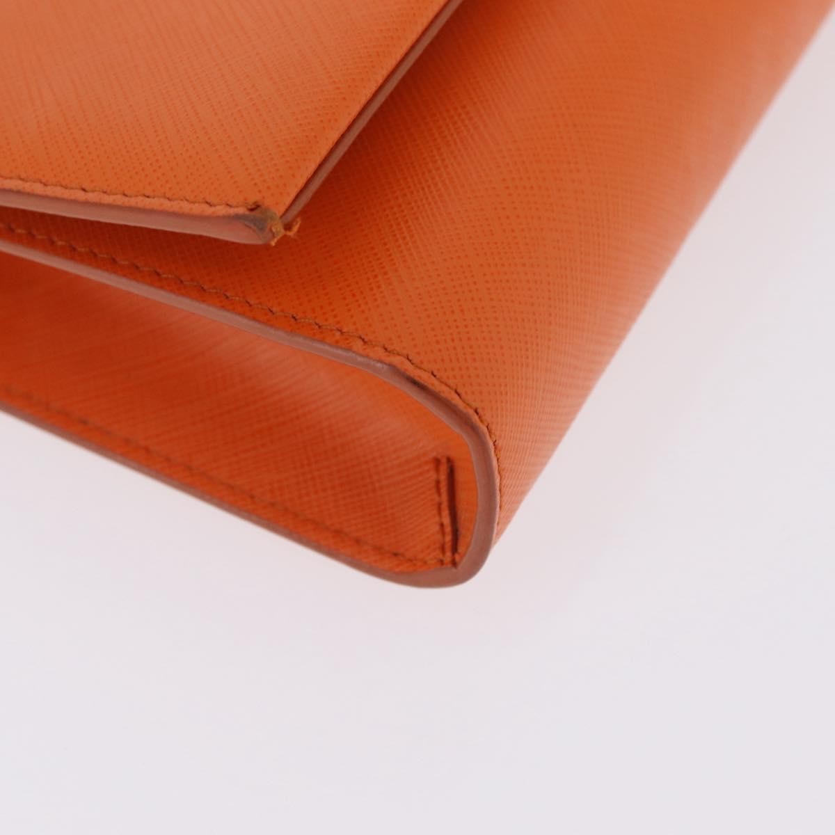 Salvatore Ferragamo Vala Leather Orange Leather Shoulder Bag Bag (Pre-Owned)
