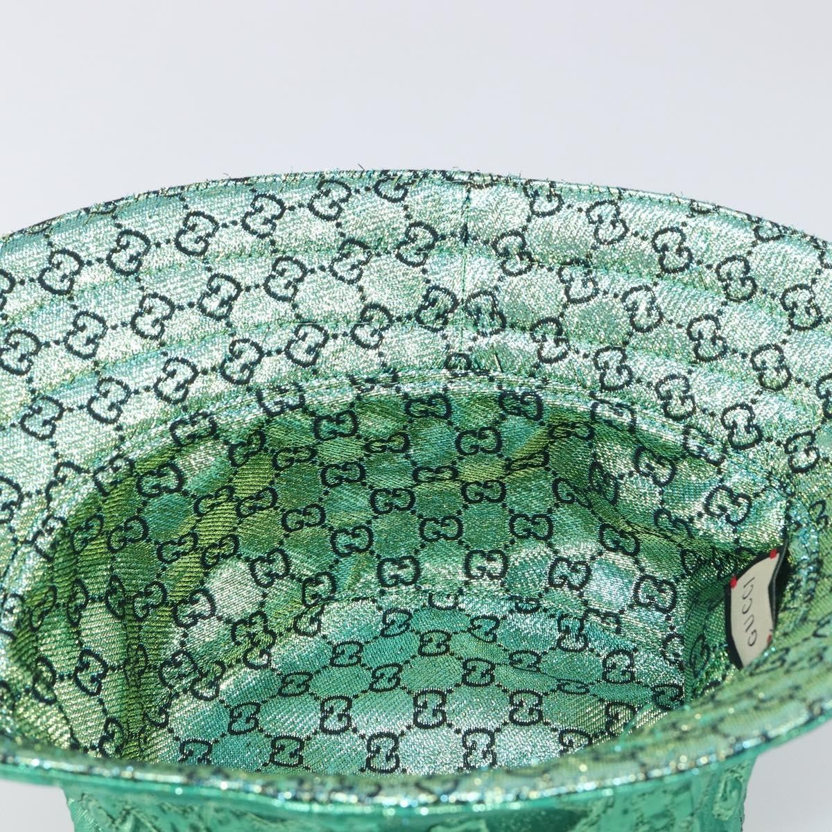 Gucci Reversible Bucket Hat Multicolor Gg Canvas Green Cotton Head Accessory Accessory (Pre-Owned)