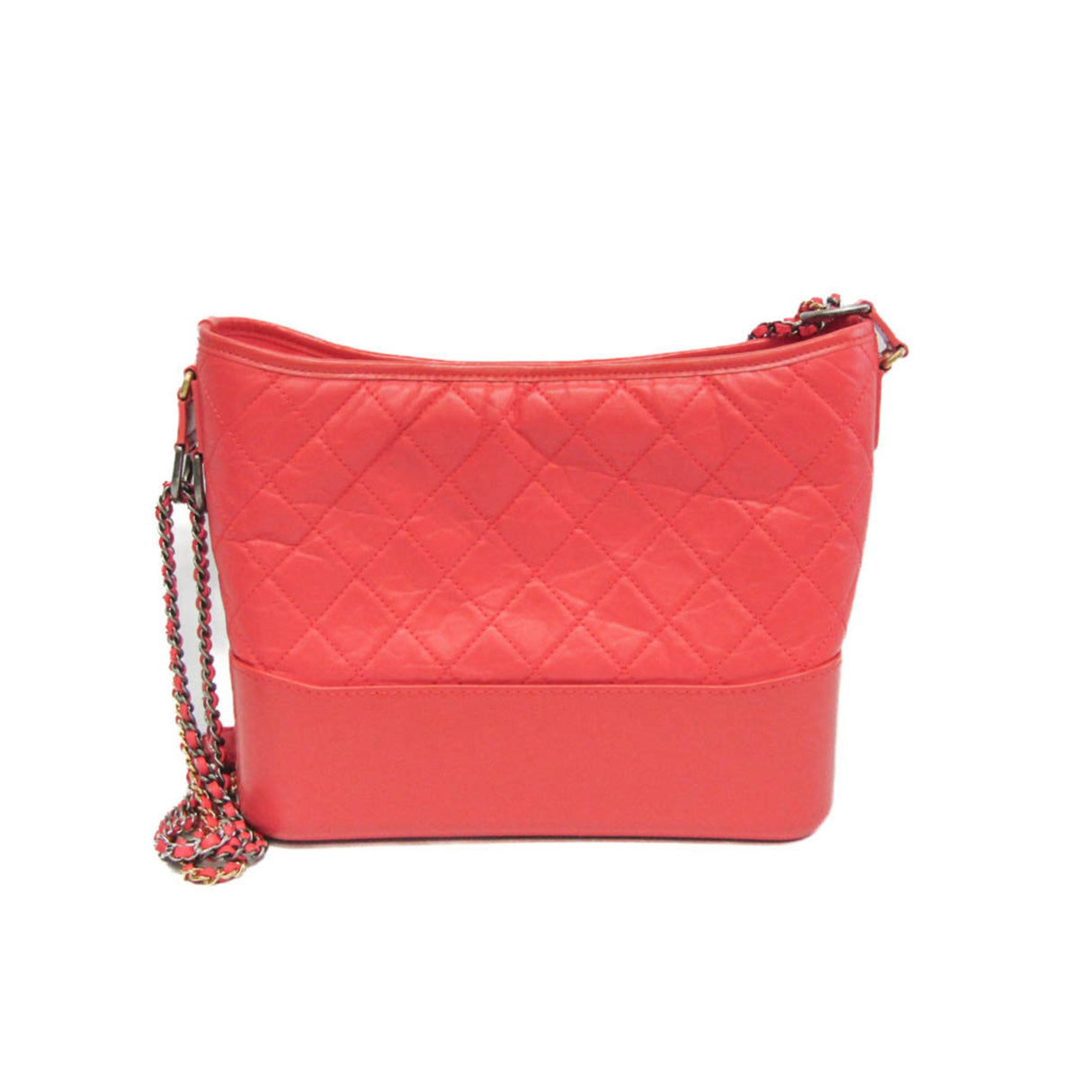 Chanel Gabrielle Hobo Quilted Aged Calfskin Red Leather Shoulder Bag Bag (Pre-Owned)
