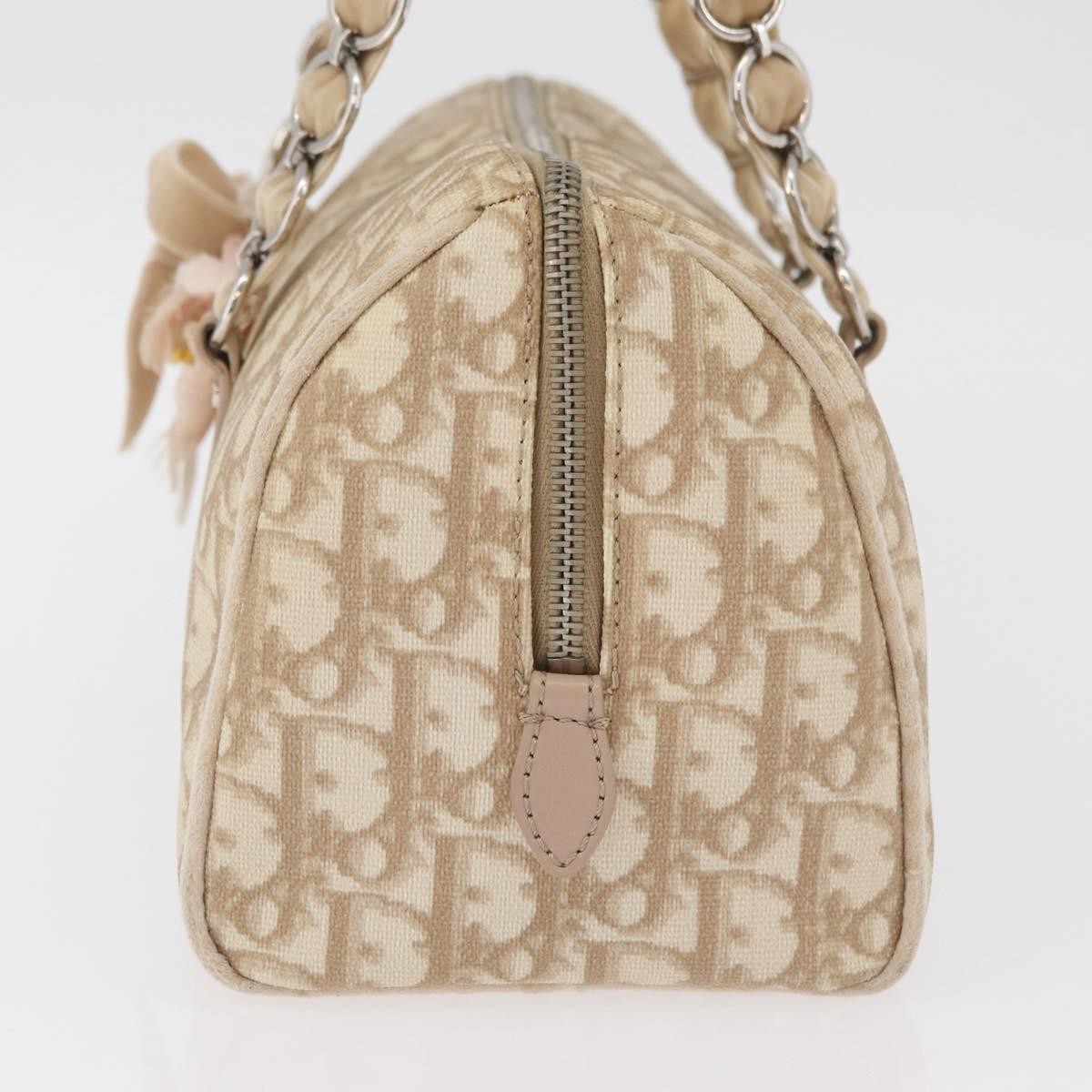 Christian Dior Vintage Trotter Romantique Zip Diorissimo Coated Canvas Beige Canvas Shoulder Bag Bag (Pre-Owned)