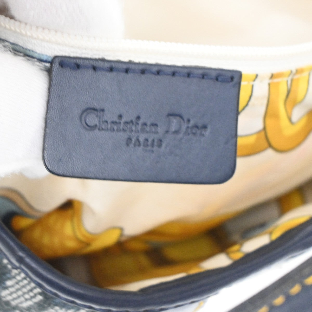 Christian Dior Saddle Oblique Canvas Navy Canvas Handbag (Pre-Owned)