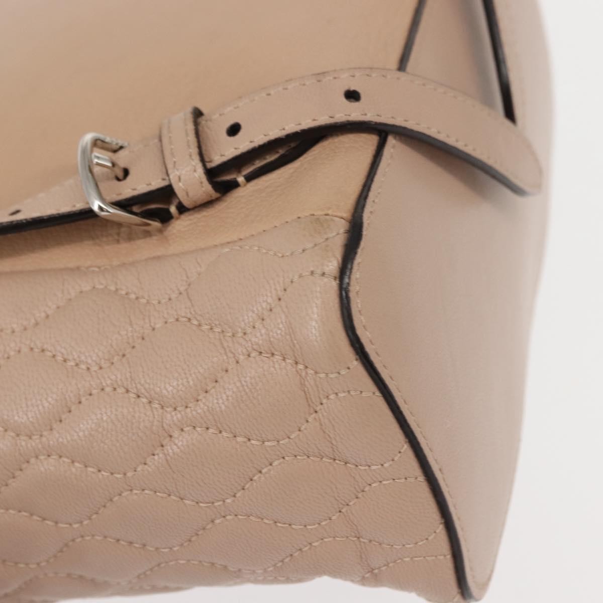 Bally Vintage Quilted Leather Pink Leather Backpack Bag (Pre-Owned)
