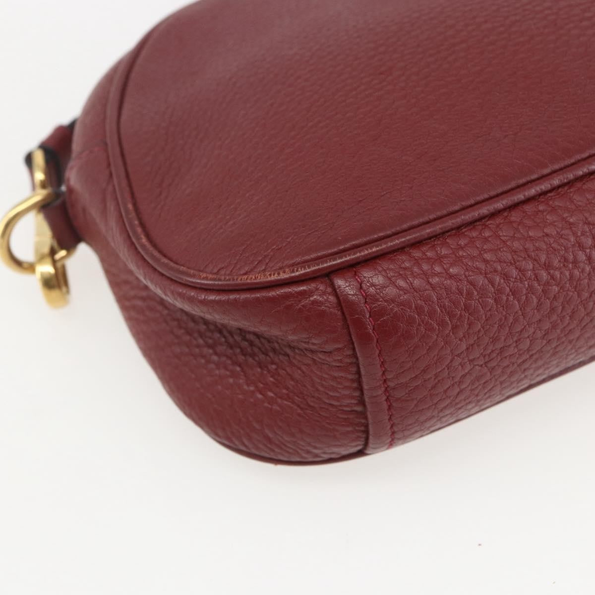 Prada Dual Strap Vitello Daino Burgundy Leather Shoulder Bag Bag (Pre-Owned)