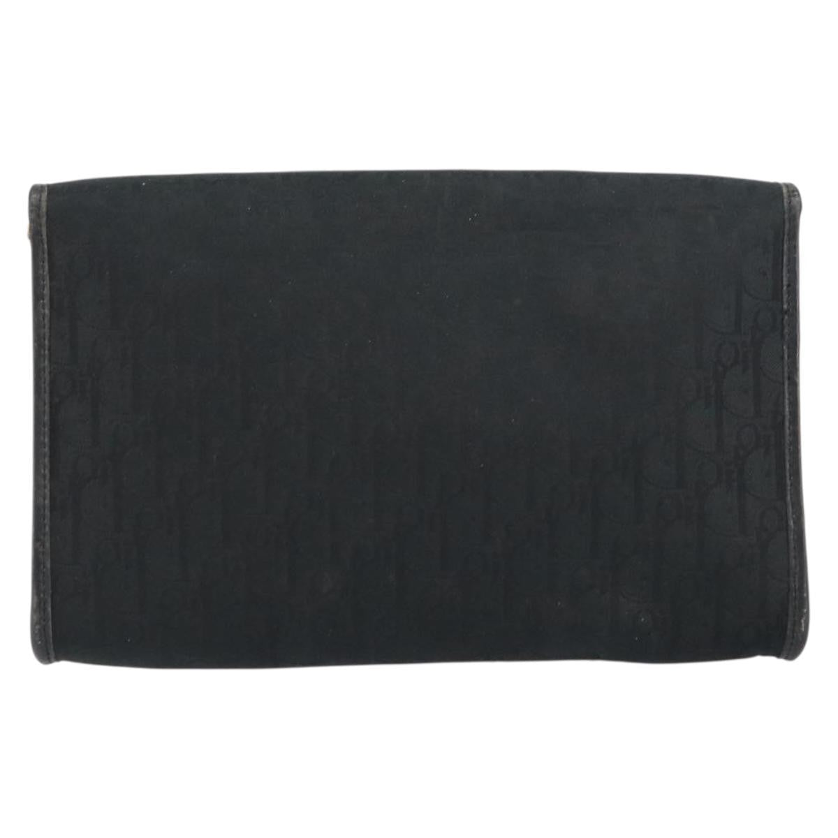 Christian Dior Vintage Chain Flap Diorissimo Canvas Black Canvas Shoulder Bag Bag (Pre-Owned)