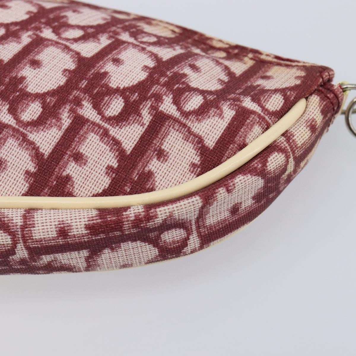 Christian Dior Vintage Saddle Bag Canvas Red Canvas Clutche & Pouche Bag (Pre-Owned)