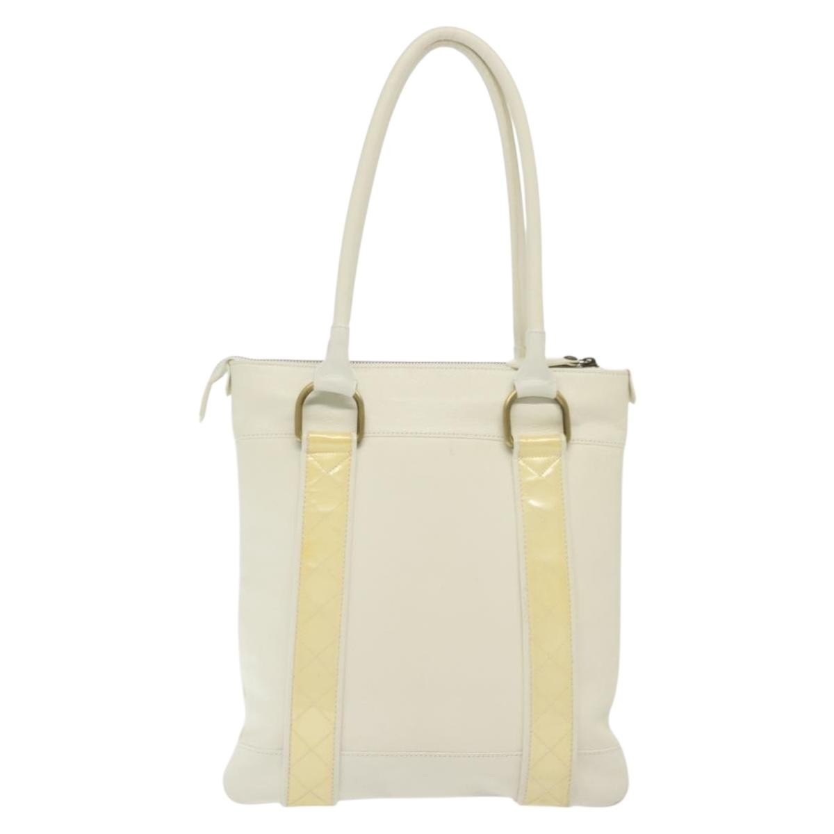 Burberry Vintage Tote Leather White Leather Tote Bag Bag (Pre-Owned)