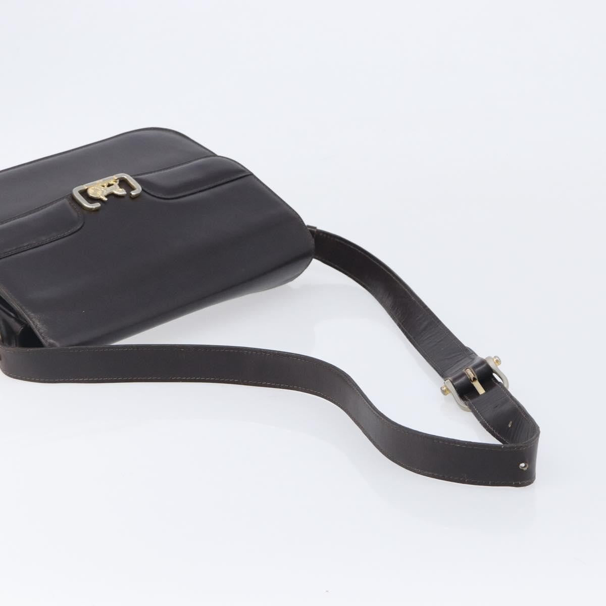 Celine Horse Carriage Leather Black Leather Shoulder Bag Bag (Pre-Owned)