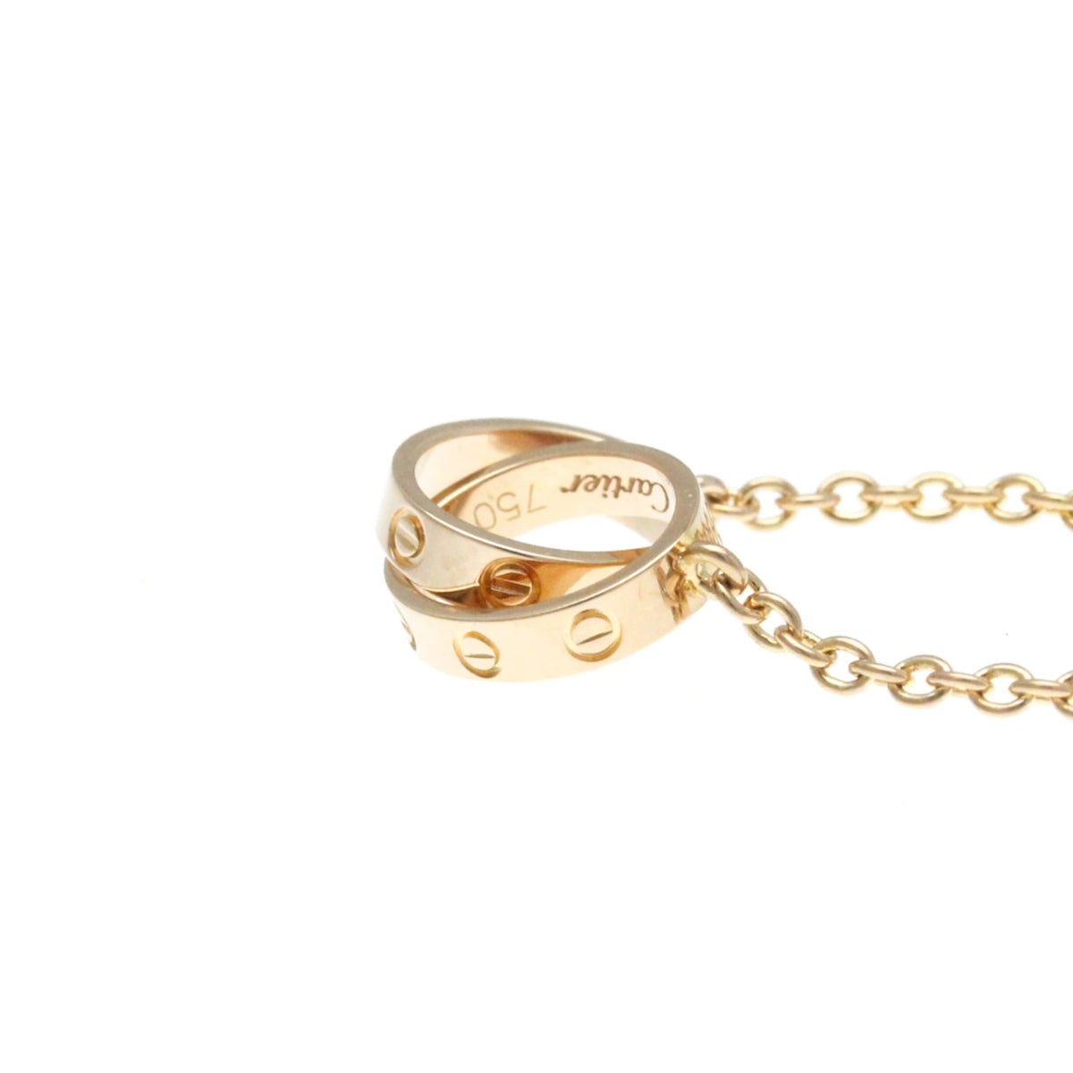 Cartier Love Interlocking 18K Rose Gold Gold Pink_Gold Necklace Jewelry (Pre-Owned)