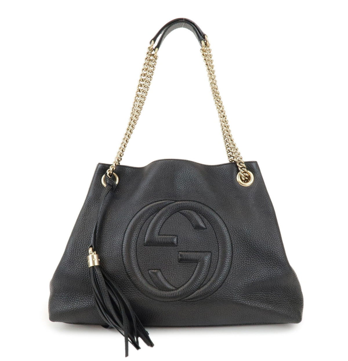 Gucci Soho Chain Strap Leather Black Leather Shoulder Bag Bag (Pre-Owned)