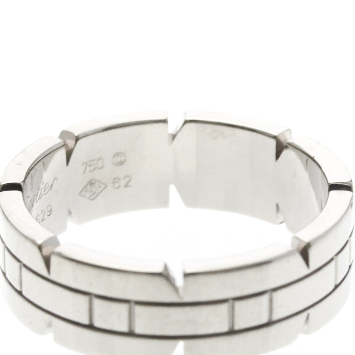 Cartier Tank Francaise 18K White Gold Silver White_Gold Ring Jewelry (Pre-Owned)