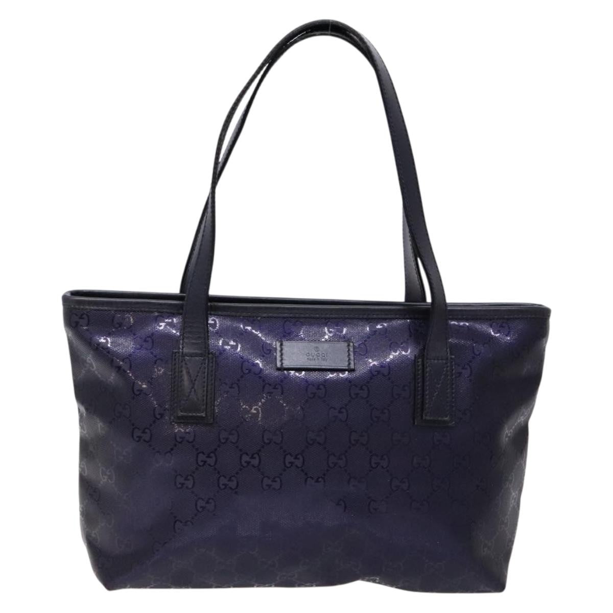 Gucci Plus Tote Gg Imprime Navy Canvas Tote Bag Bag (Pre-Owned)