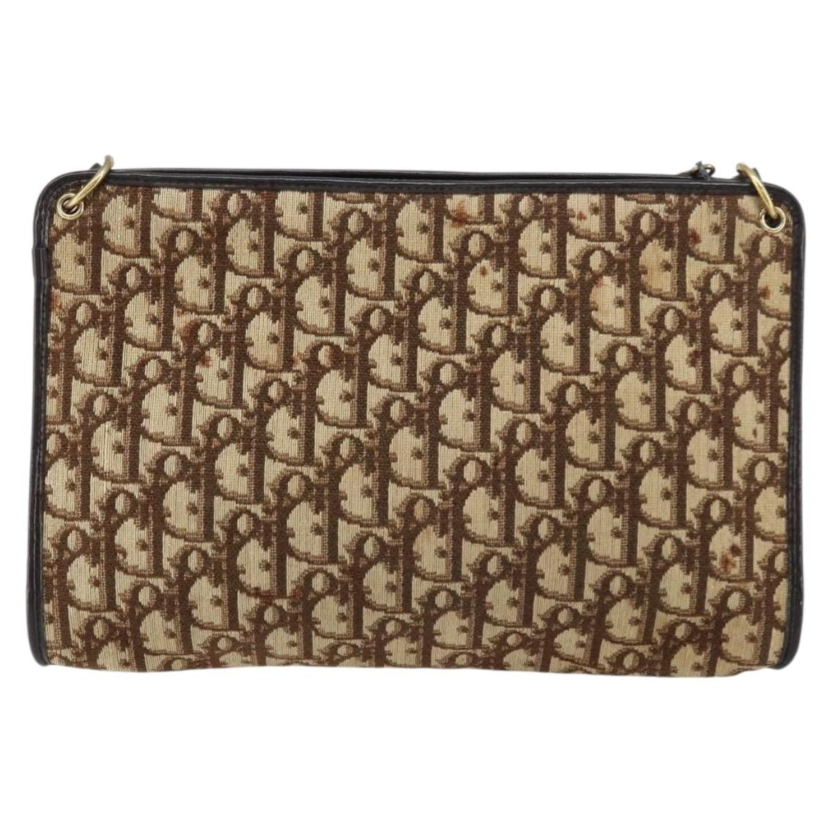 Christian Dior Vintage Trotter Canvas Beige Canvas Shoulder Bag Bag (Pre-Owned)