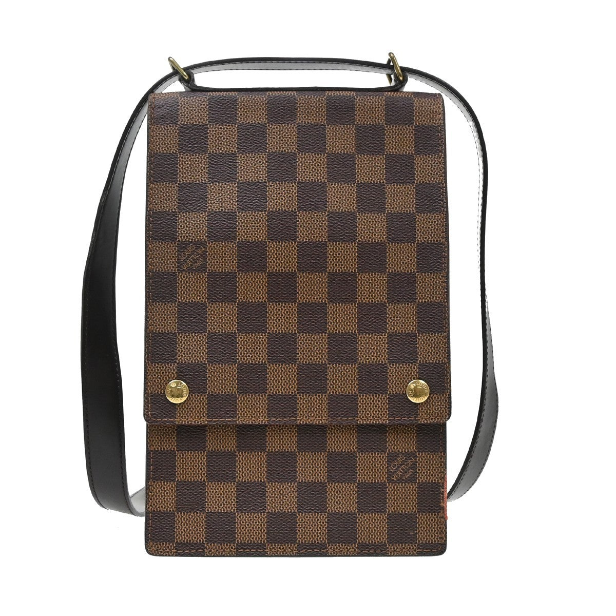 Louis Vuitton Portobello Messenger Damier Ebene Brown Canvas Clutche & Pouche Bag (Pre-Owned)