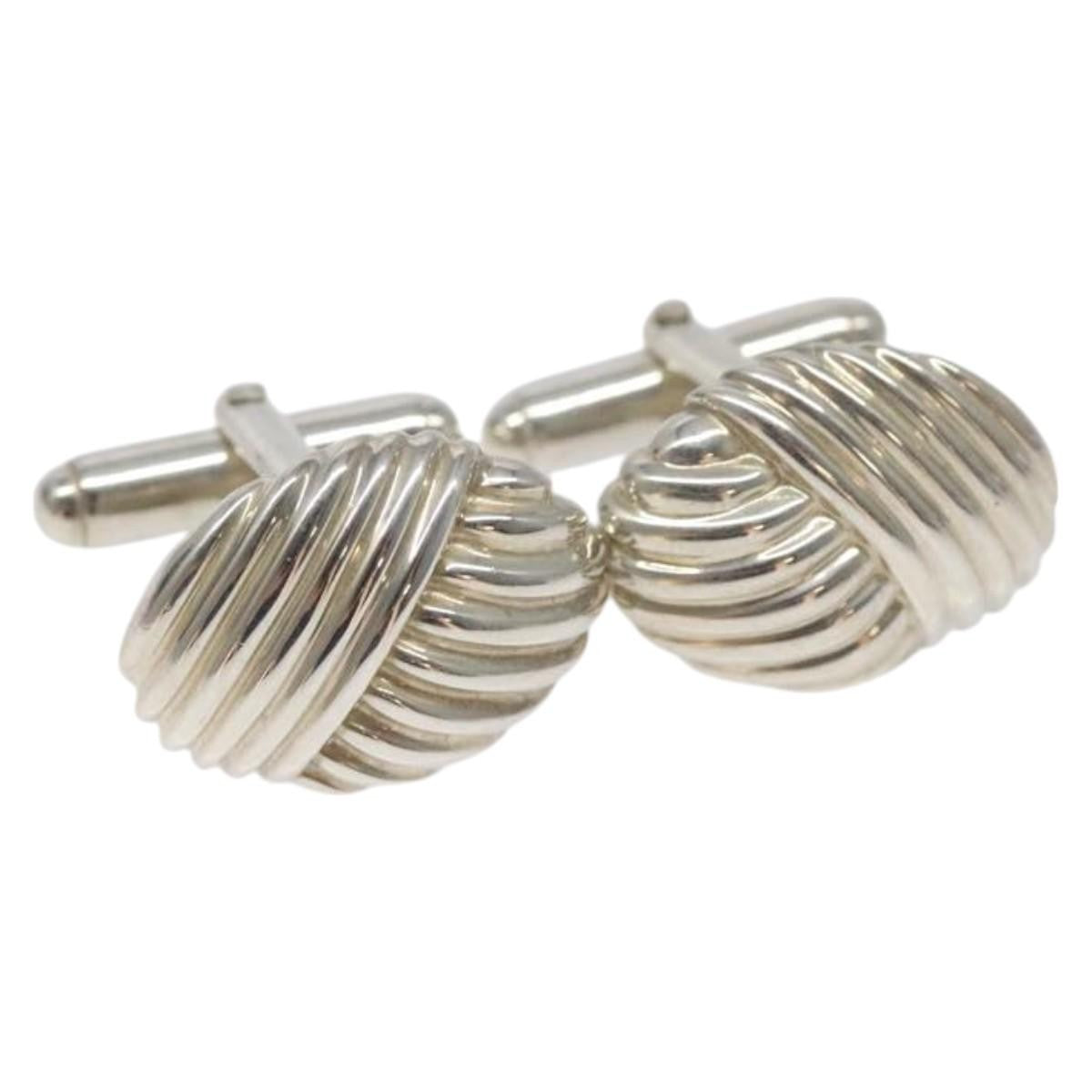 Tiffany & Co. Shell-Style Line Oval Cuffs Silver 925 Silver Silver Jewelry (Pre-Owned)