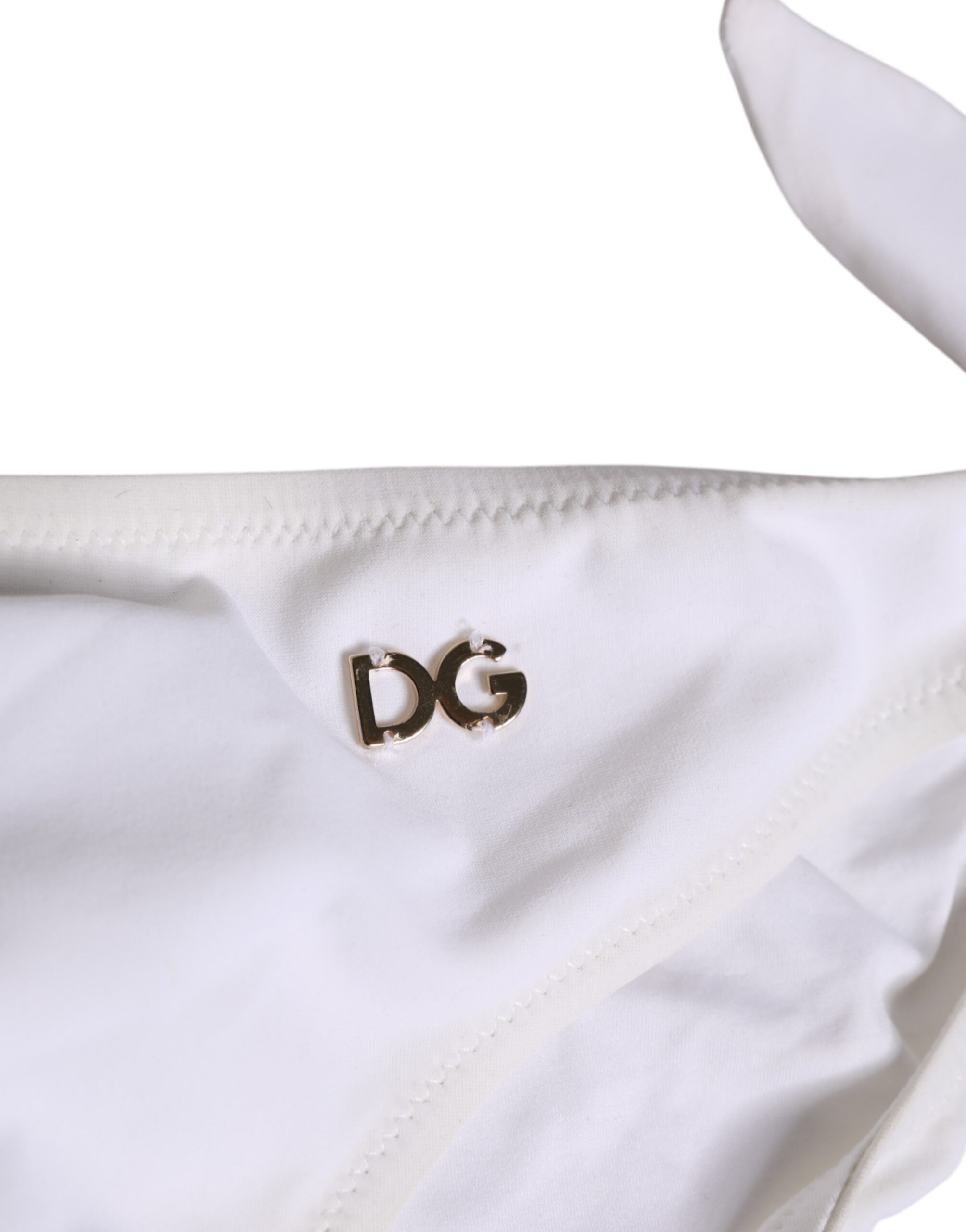 Dolce & Gabbana White Side Tie Logo Bikini Bottom Women's Underwear