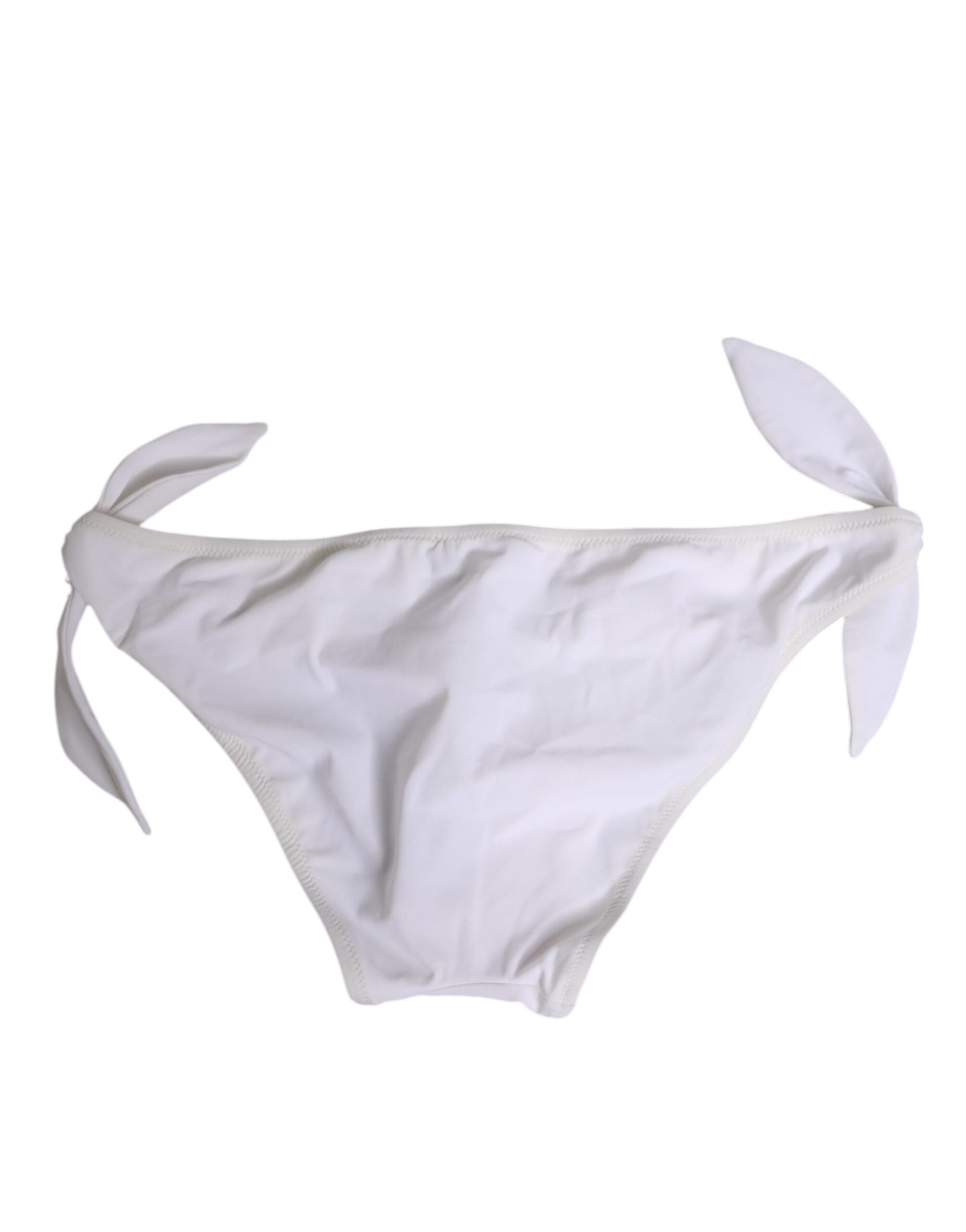 Dolce & Gabbana White Side Tie Logo Bikini Bottom Women's Underwear