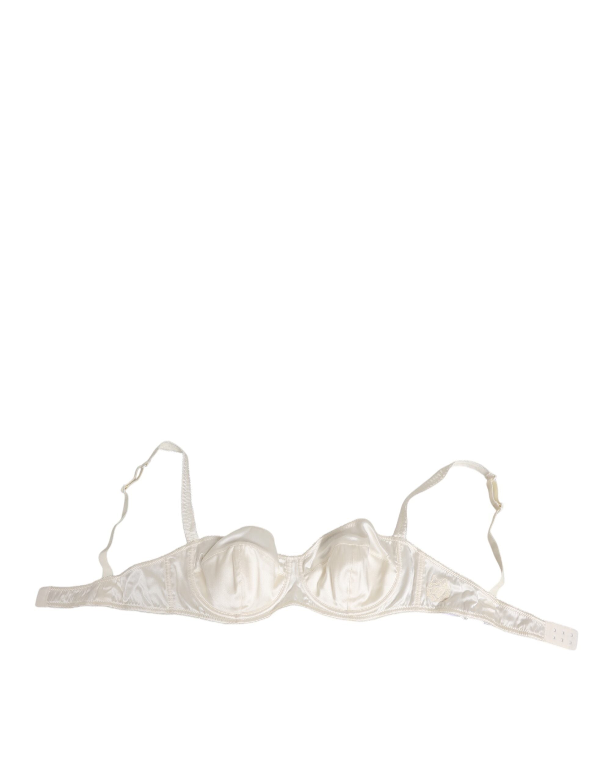 Dolce & Gabbana White Silk Satin Balconnet Lingerie Bra Women's Underwear