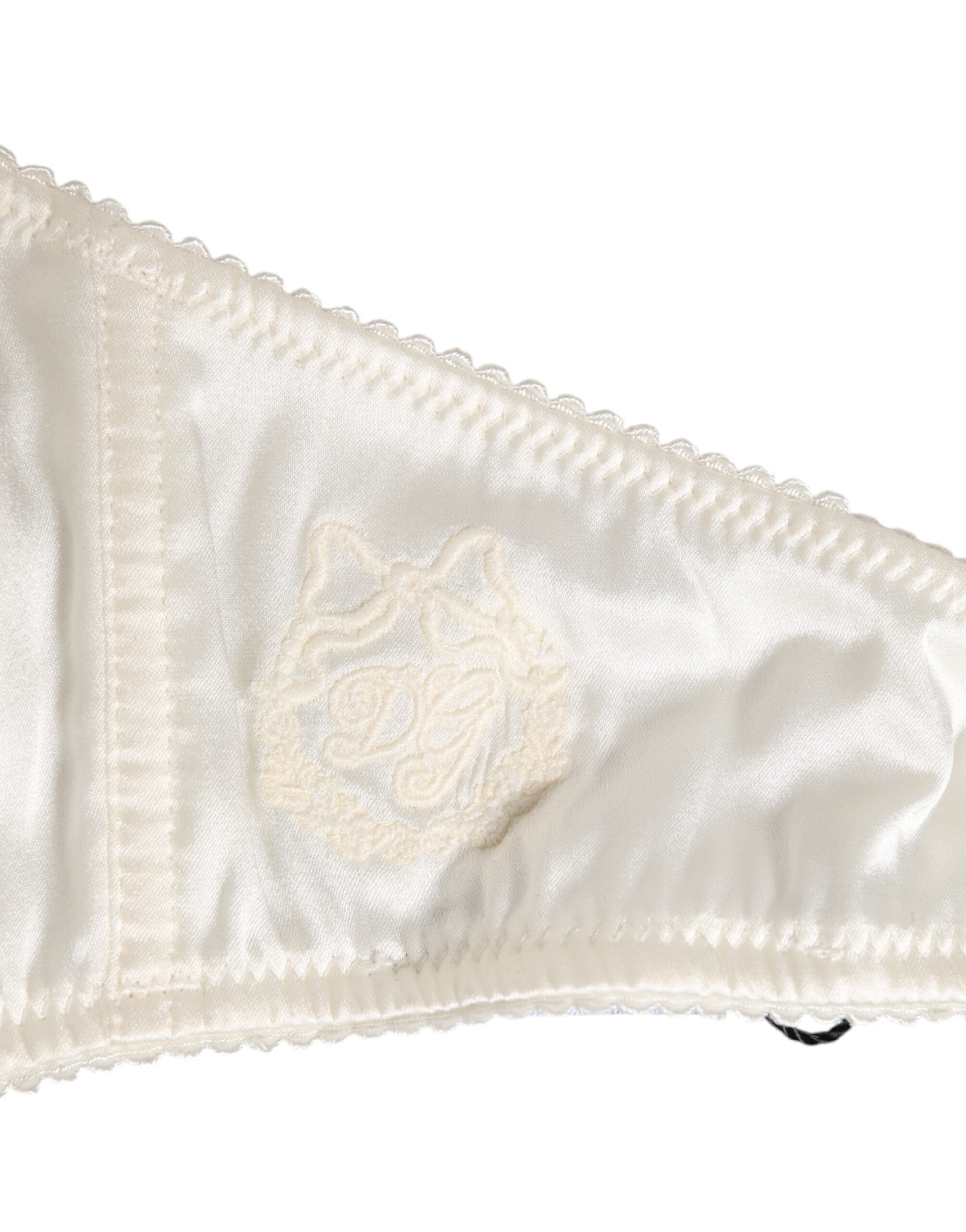 Dolce & Gabbana White Silk Satin Balconnet Lingerie Bra Women's Underwear