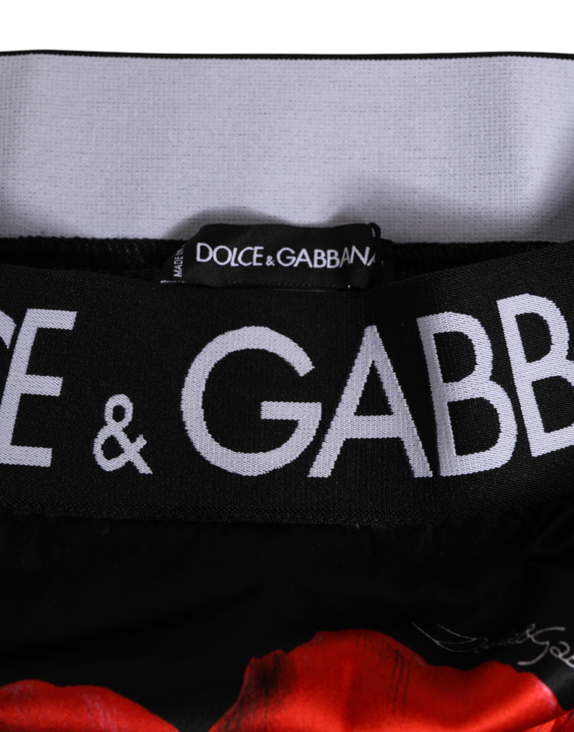 Dolce & Gabbana Black Floral Print High Waist Sheer Mesh Women's Underwear