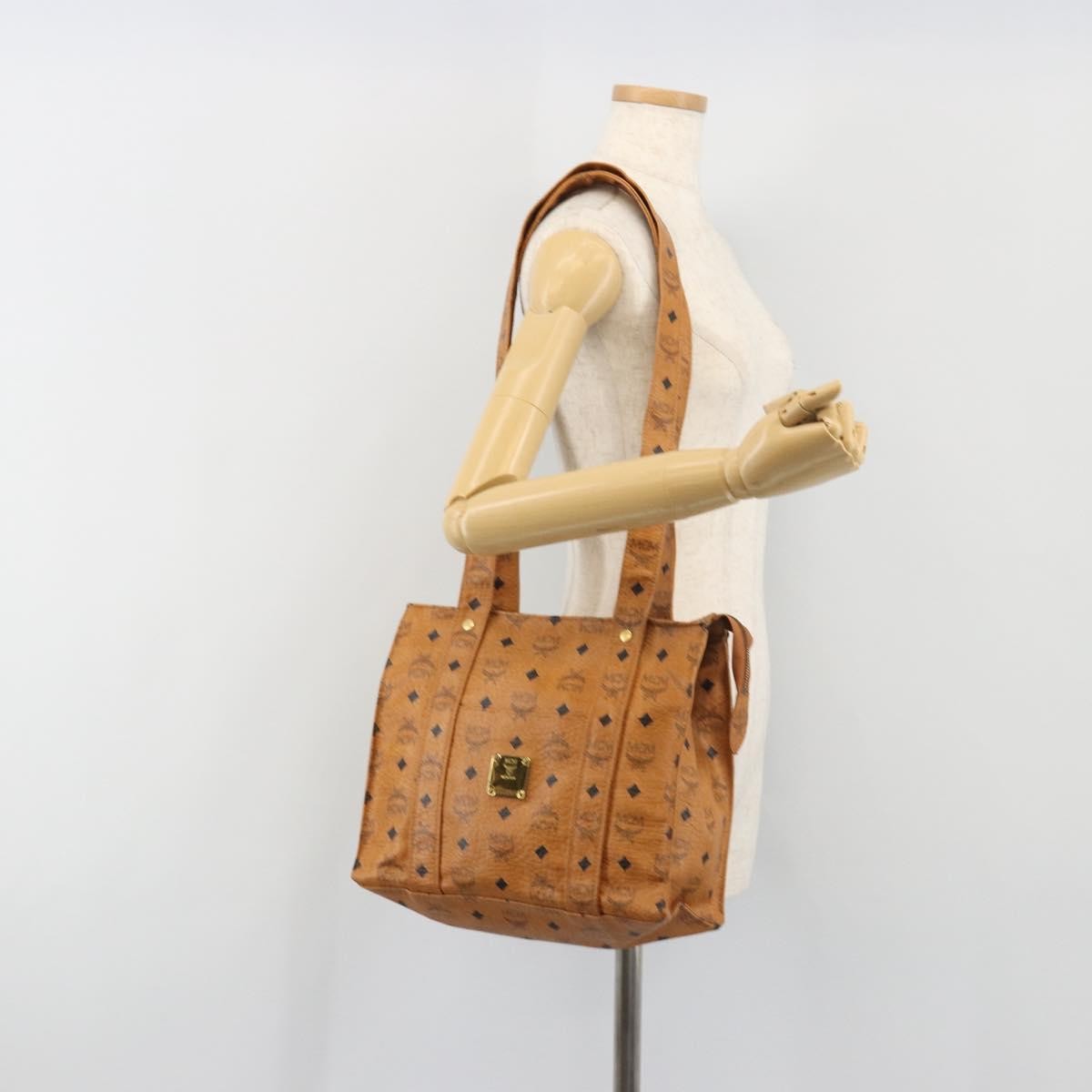 MCM Visetos Leather Brown Leather Shoulder Bag Bag (Pre-Owned)