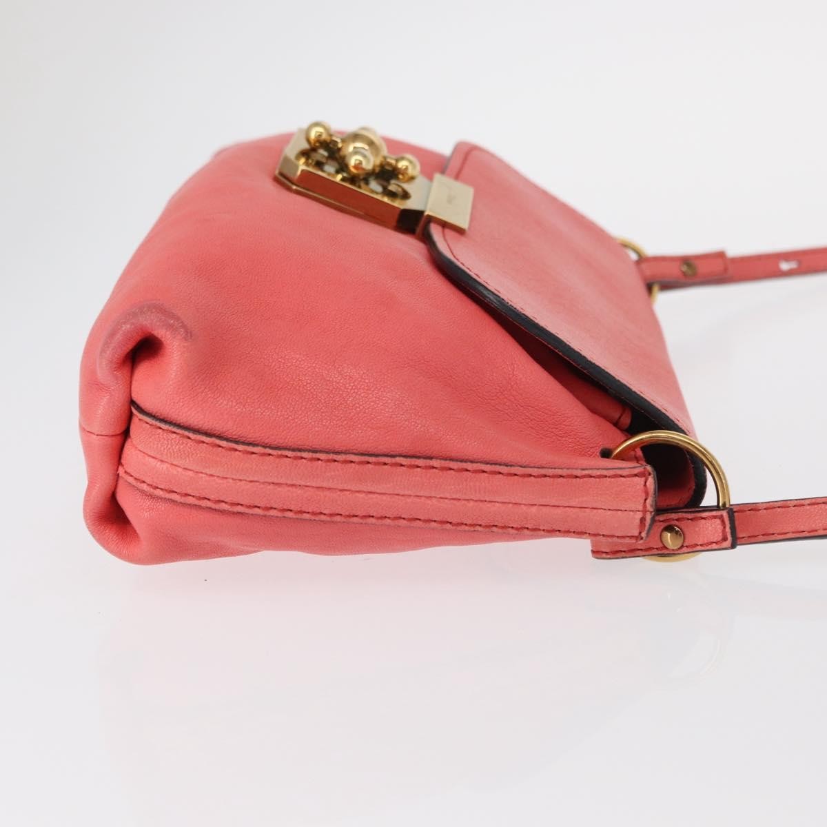 Chloe Elsie Leather Pink Leather Shoulder Bag Bag (Pre-Owned)