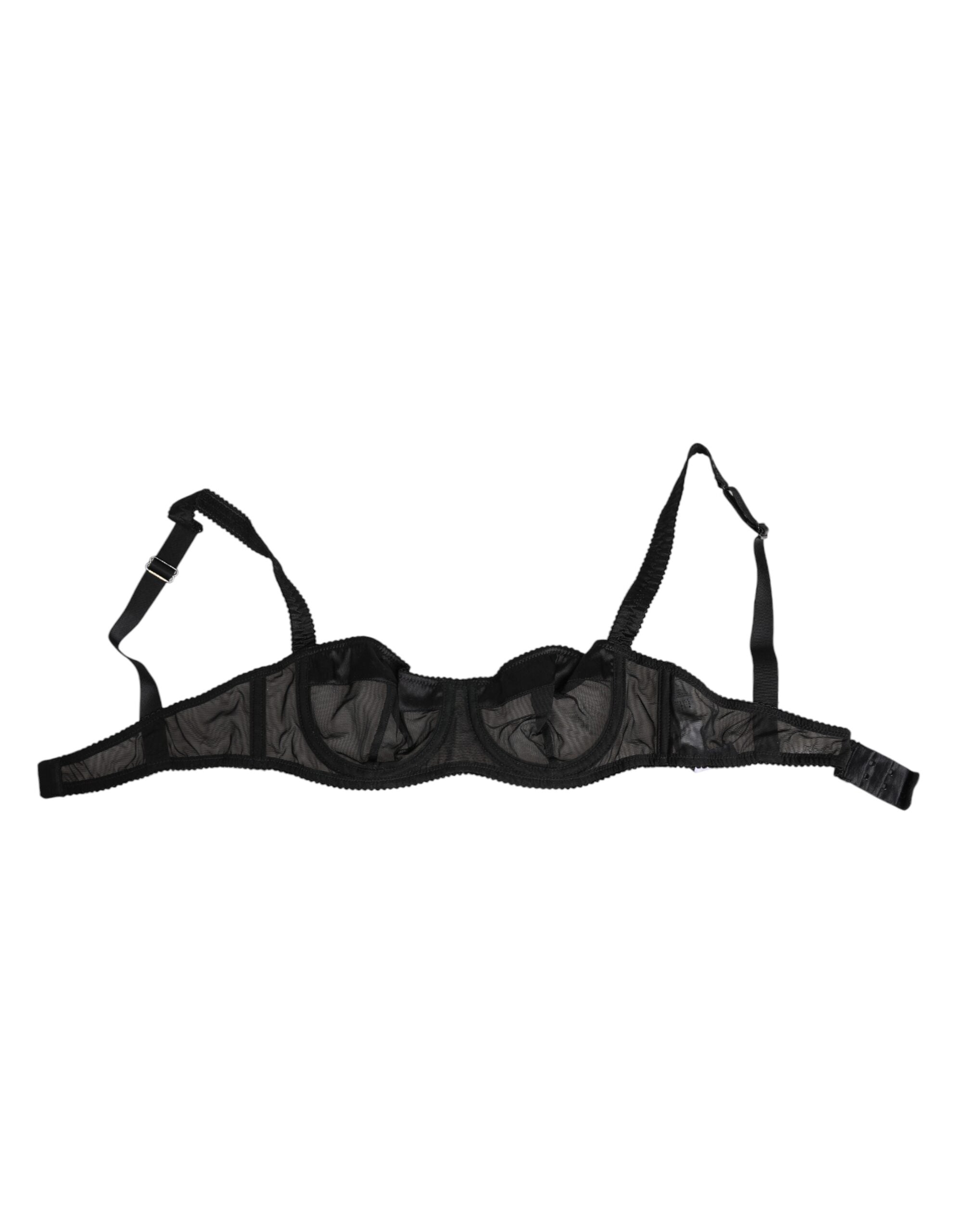 Dolce & Gabbana Black Sheer Mesh Underwire Bra Women's Underwear