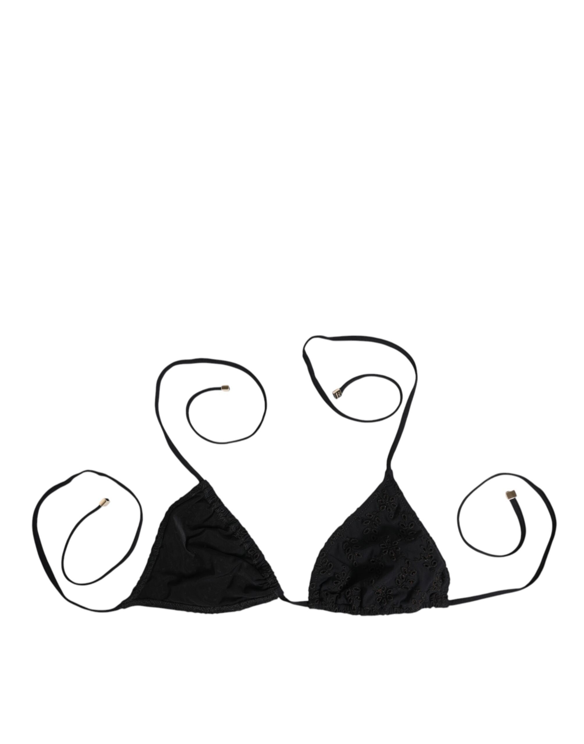 Dolce & Gabbana Black Embroidered Triangle Swimwear Women's Underwear