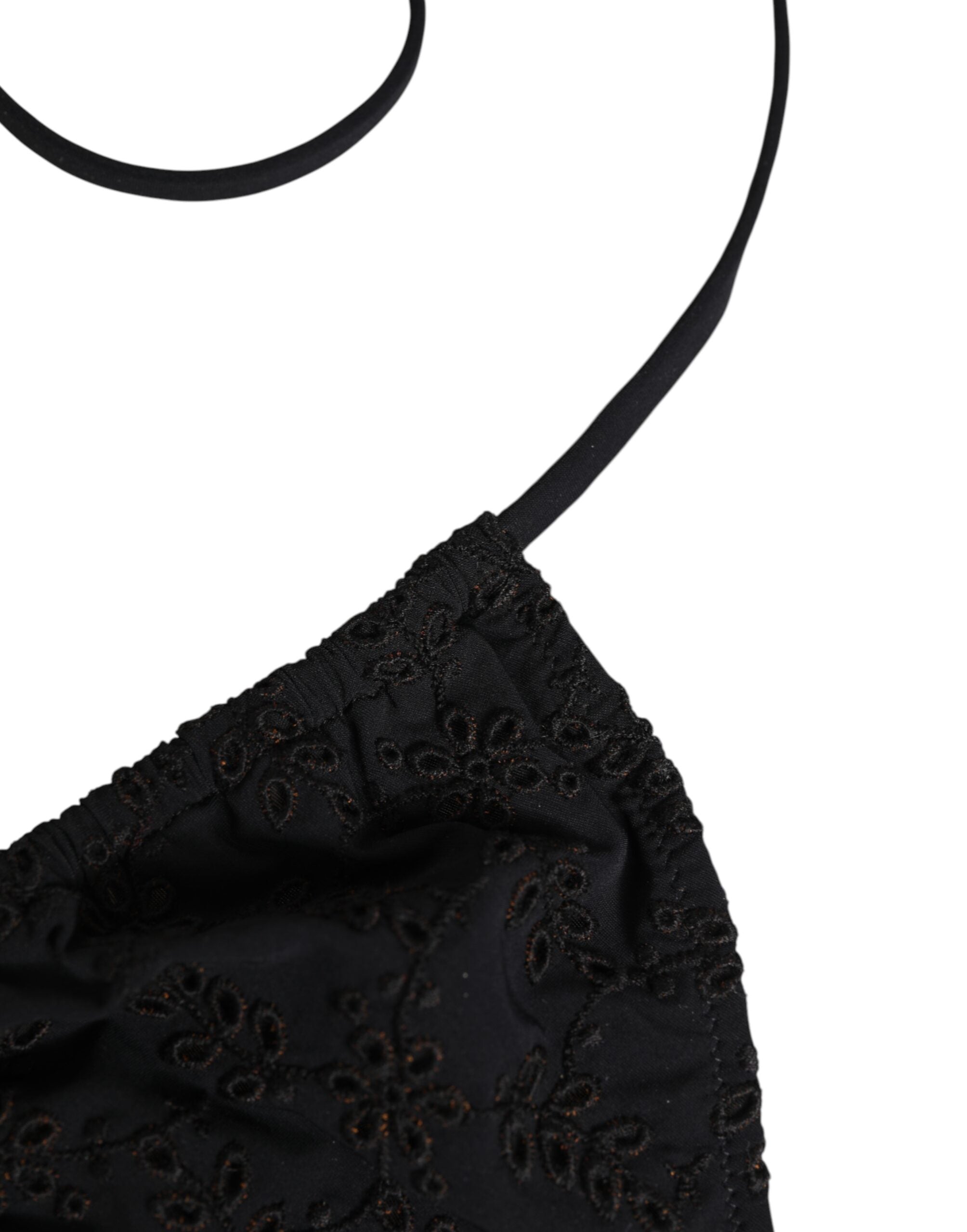 Dolce & Gabbana Black Embroidered Triangle Swimwear Women's Underwear