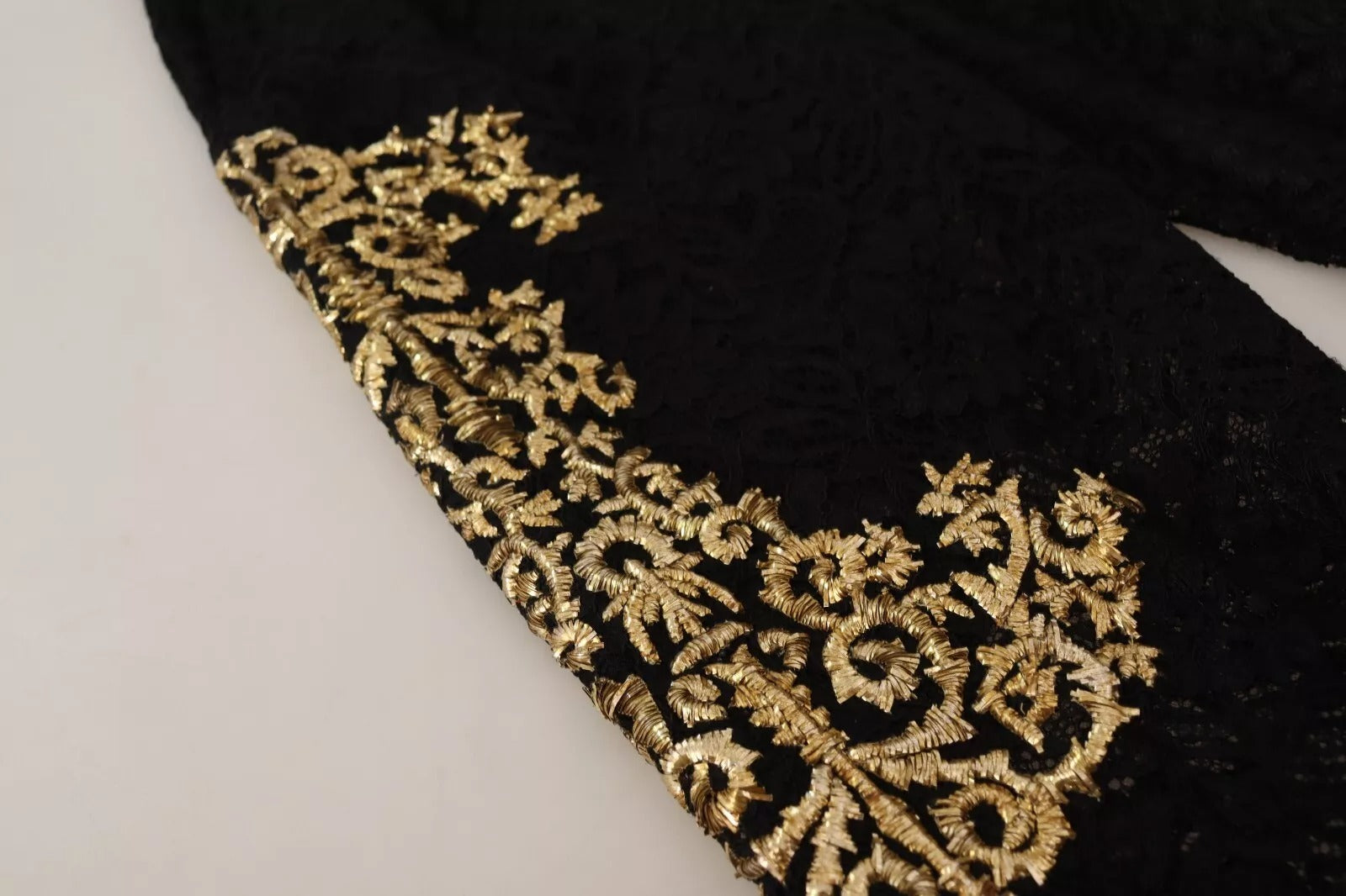 Dolce & Gabbana Black Lace Gold Baroque SPECIAL PIECE Women's Shorts