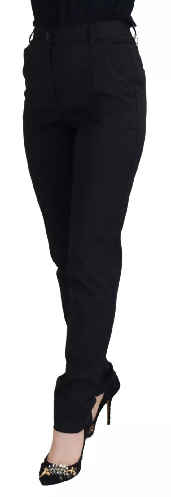 Dolce & Gabbana Black High Waist Skinny Trouser STAFF Women's Pants (Pre-Owned)
