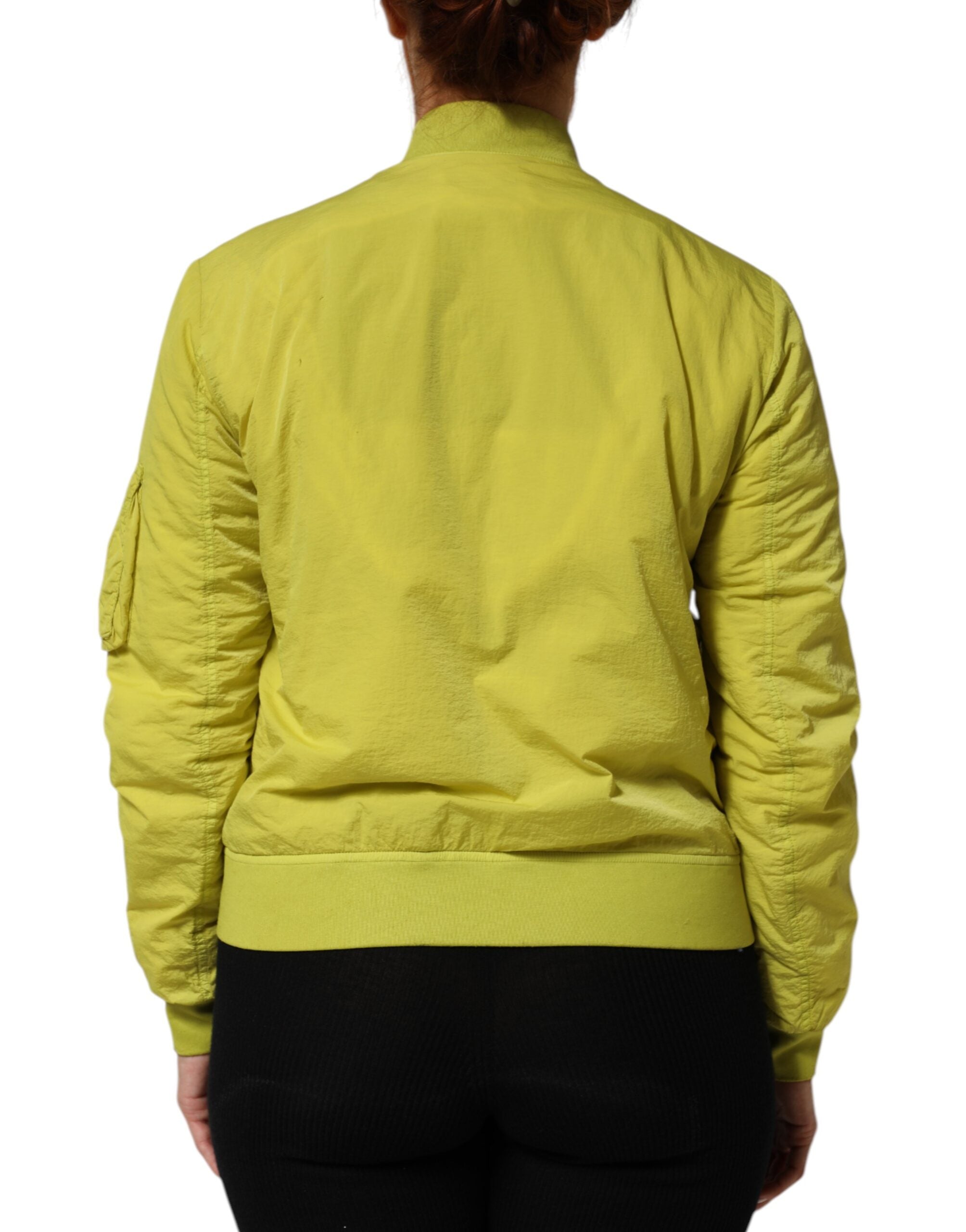 Dolce & Gabbana Yellow Polyamide Zipper Bomber Women’s Women's Jacket (Pre-Owned)