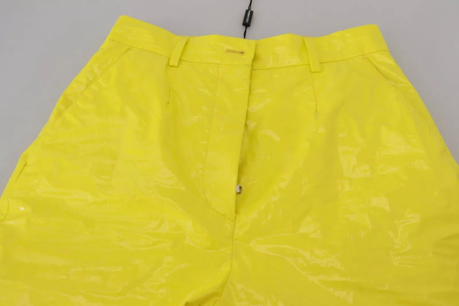 Dolce & Gabbana Yellow High Waist Skinny Women Trouser Women's Pants (Pre-Owned)