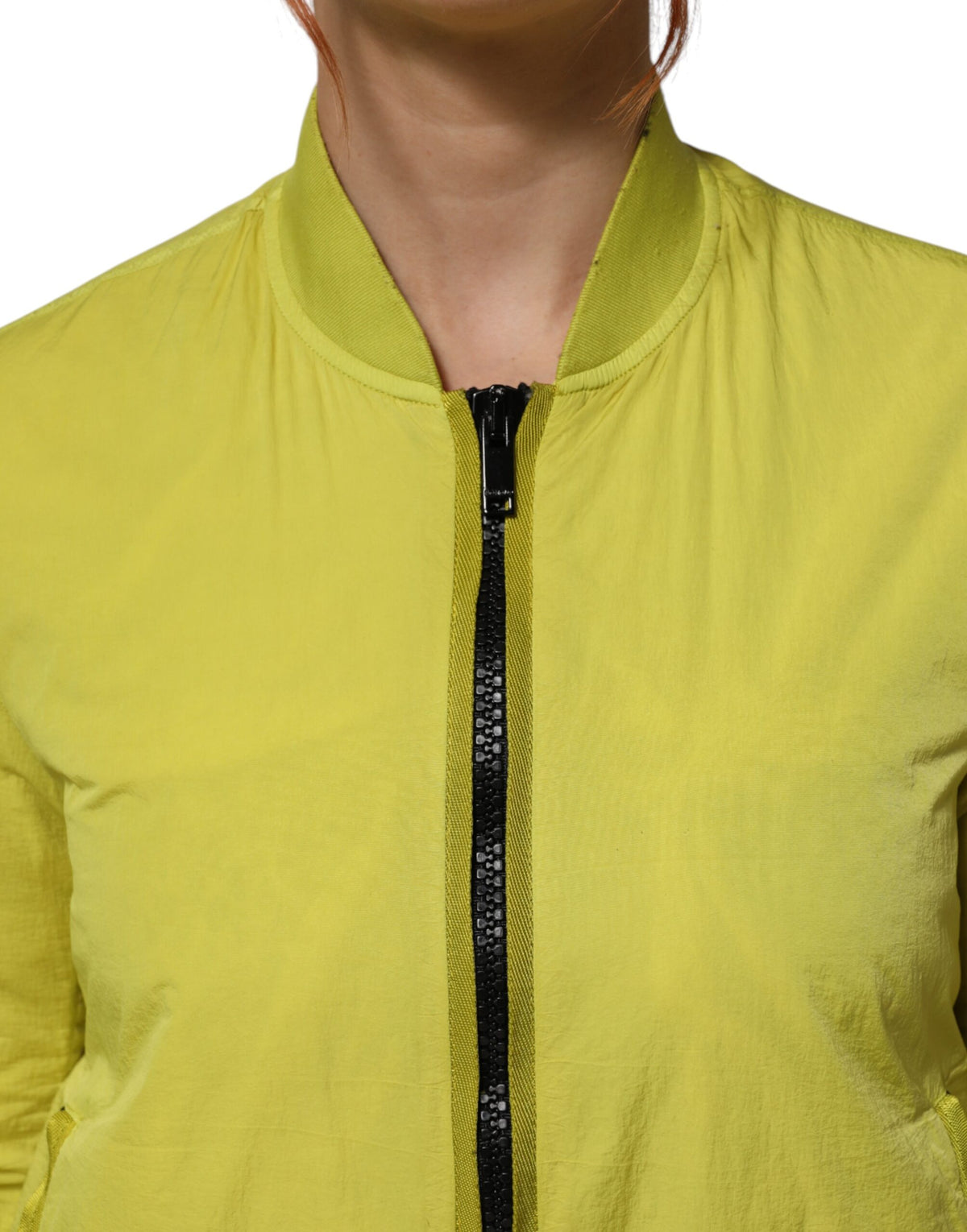 Dondup Yellow Polyamide Zipper Bomber Women’s Women's Jacket (Pre-Owned)