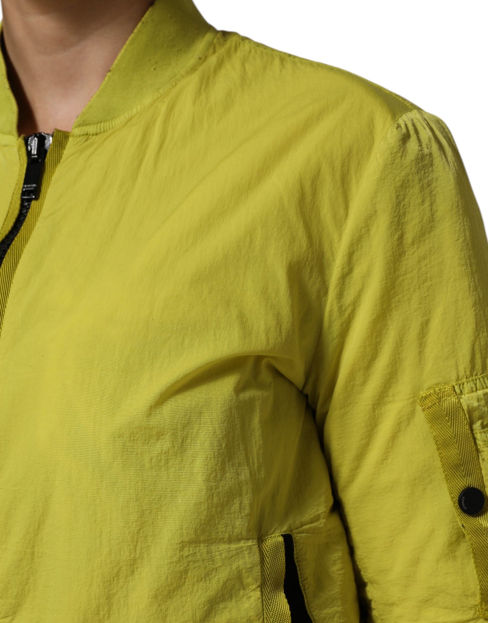Dondup Yellow Polyamide Zipper Bomber Women’s Women's Jacket (Pre-Owned)