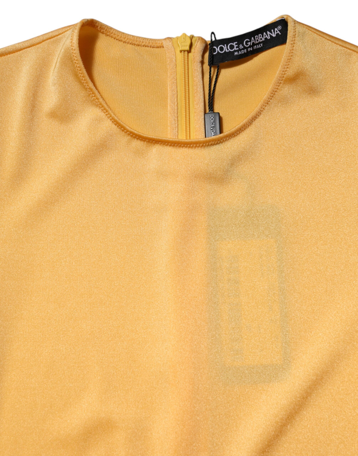 Dolce & Gabbana Gold Yellow Stretch Long Sleeve Bodysuit Women's Dress (Pre-Owned)
