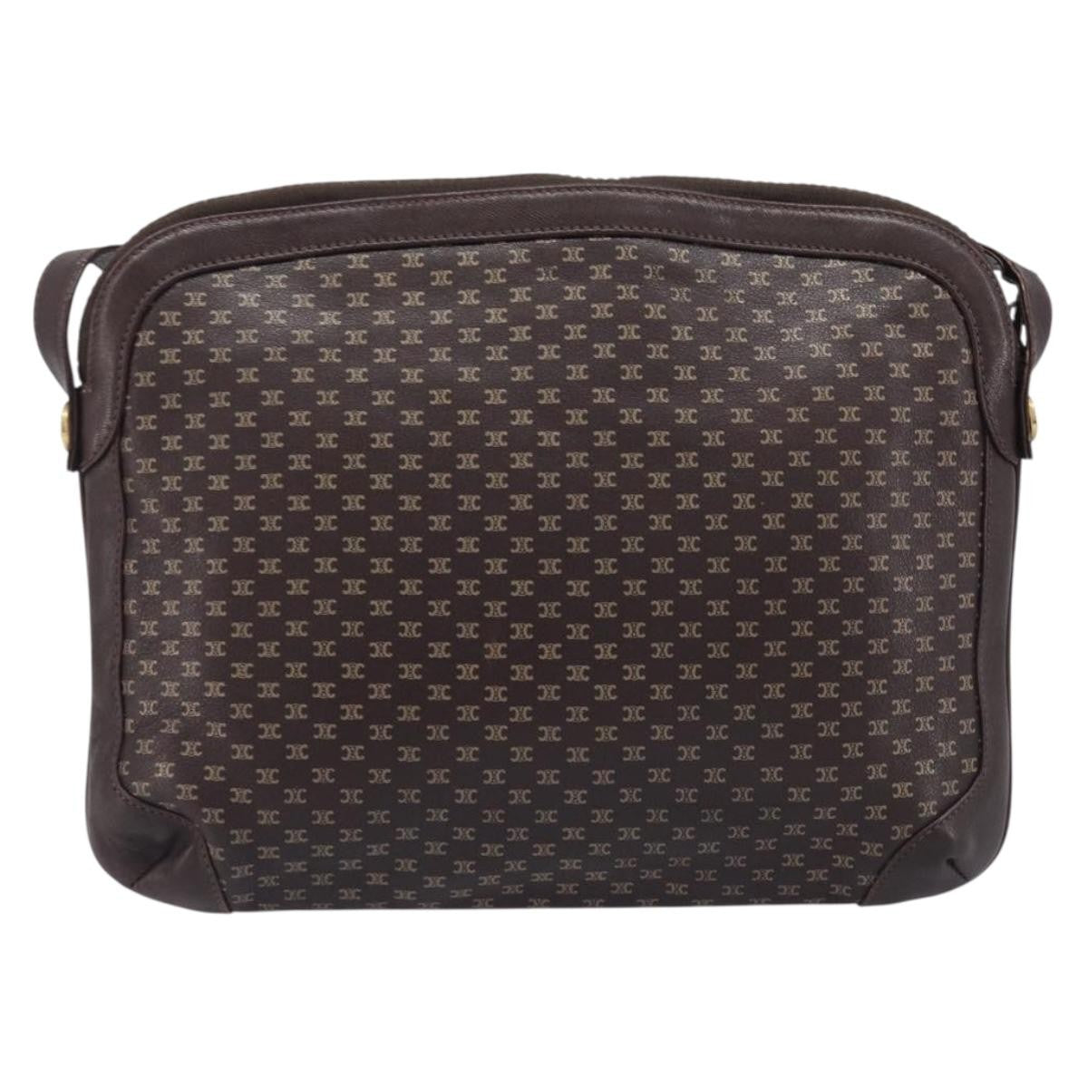 Celine Macadam Shoulder Canvas Brown Canvas Crossbody Bag Bag (Pre-Owned)