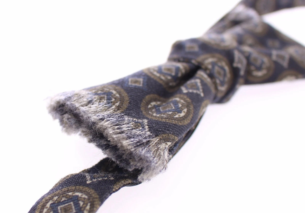 Dolce & Gabbana Blue Silk Baroque Fantasi Tied Bow Tie Men's Papillon