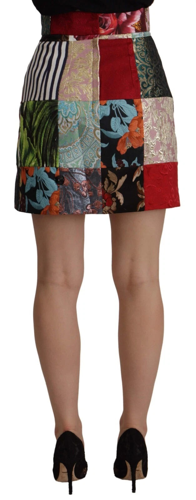 Dolce & Gabbana Multicolor Patchwork A-line Polyester Women's Skirt