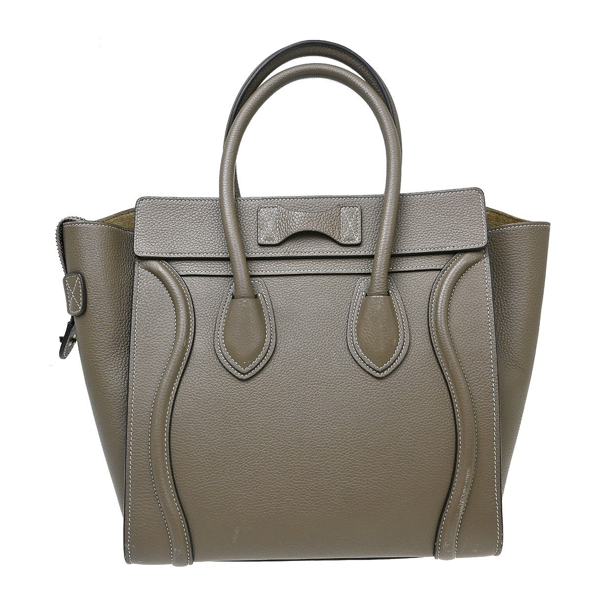 Celine Luggage Grainy Leather Gray Leather Handbag (Pre-Owned)
